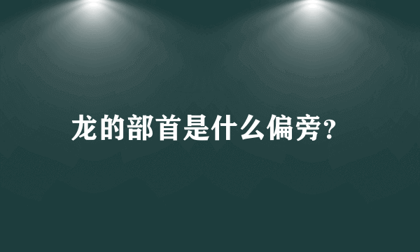 龙的部首是什么偏旁？