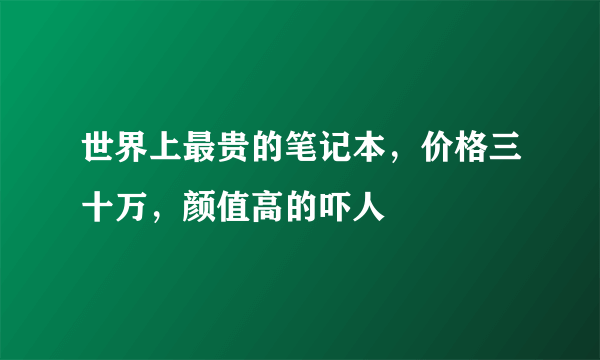 世界上最贵的笔记本，价格三十万，颜值高的吓人