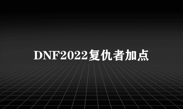 DNF2022复仇者加点