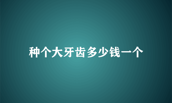 种个大牙齿多少钱一个