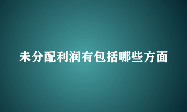 未分配利润有包括哪些方面