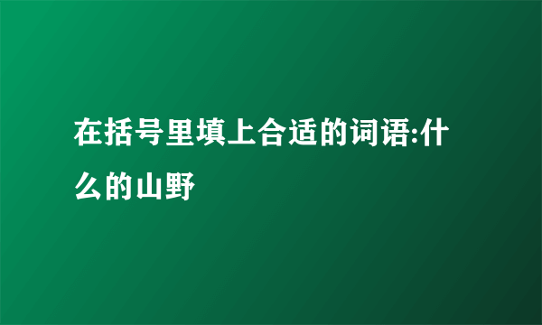 在括号里填上合适的词语:什么的山野