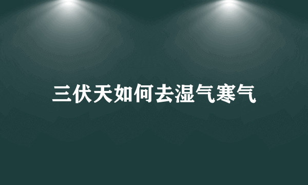 三伏天如何去湿气寒气