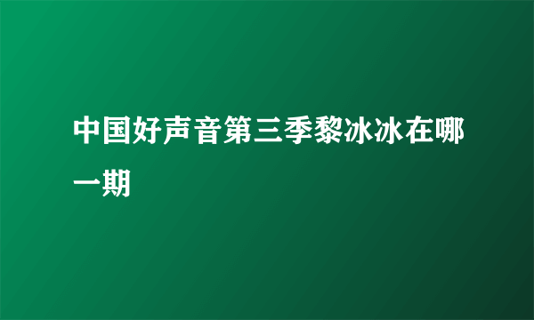 中国好声音第三季黎冰冰在哪一期