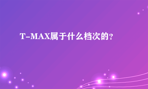 T-MAX属于什么档次的？