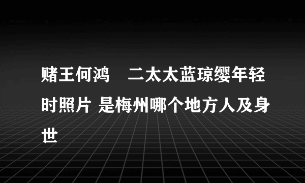 赌王何鸿燊二太太蓝琼缨年轻时照片 是梅州哪个地方人及身世