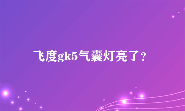 飞度gk5气囊灯亮了？