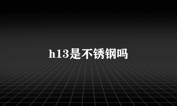 h13是不锈钢吗