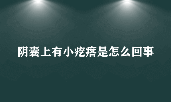 阴囊上有小疙瘩是怎么回事