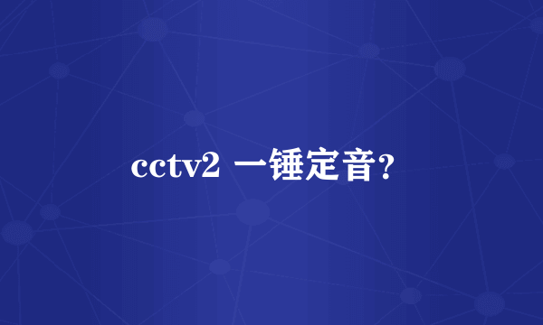 cctv2 一锤定音？