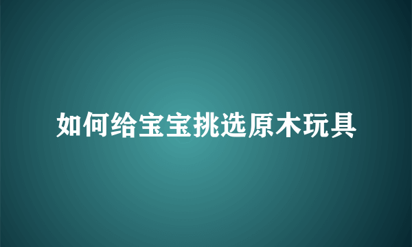 如何给宝宝挑选原木玩具