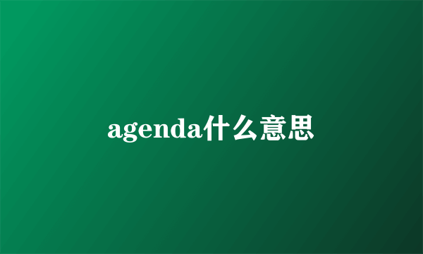 agenda什么意思