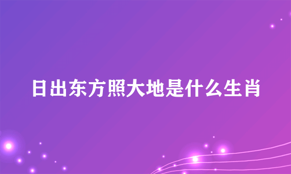 日出东方照大地是什么生肖