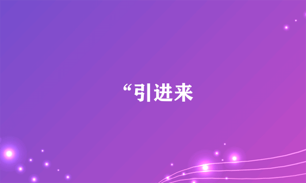 “引进来