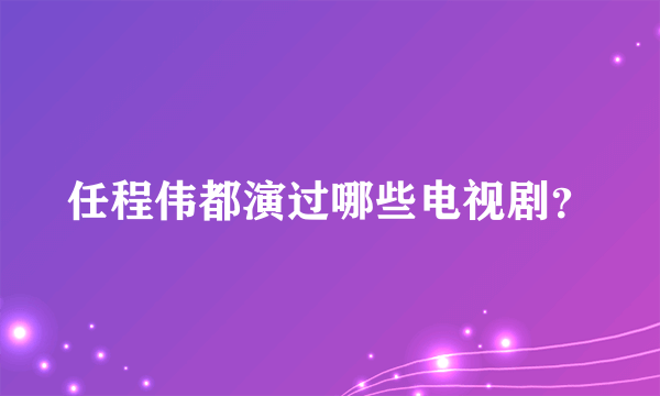 任程伟都演过哪些电视剧？