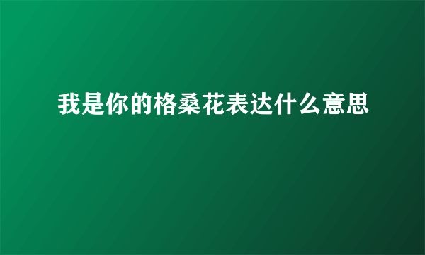 我是你的格桑花表达什么意思