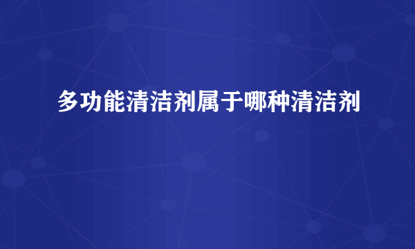 多功能清洁剂属于哪种清洁剂