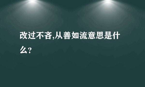 改过不吝,从善如流意思是什么？