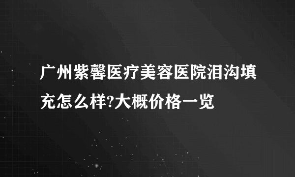 广州紫馨医疗美容医院泪沟填充怎么样?大概价格一览