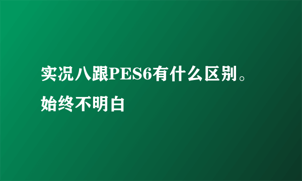 实况八跟PES6有什么区别。始终不明白