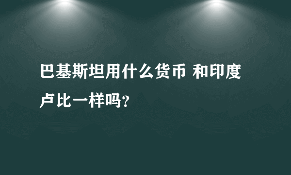 巴基斯坦用什么货币 和印度卢比一样吗？