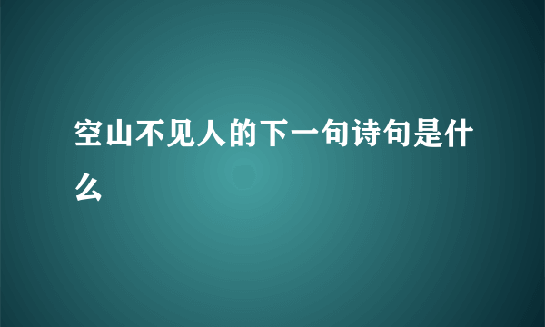 空山不见人的下一句诗句是什么