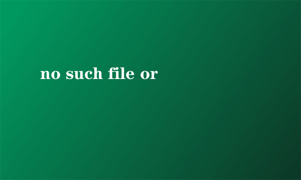 no such file or