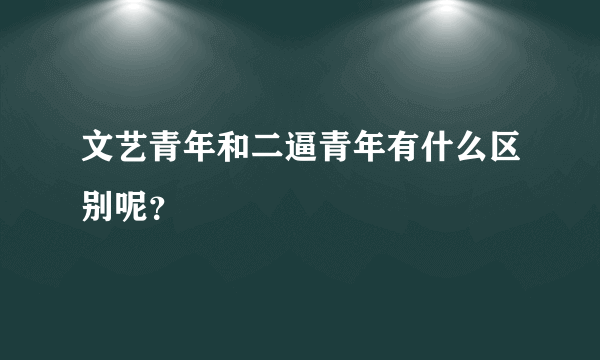 文艺青年和二逼青年有什么区别呢？