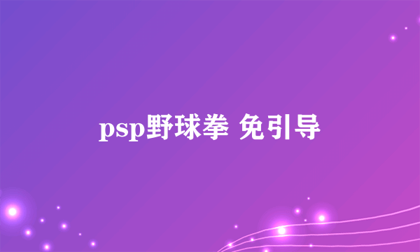 psp野球拳 免引导