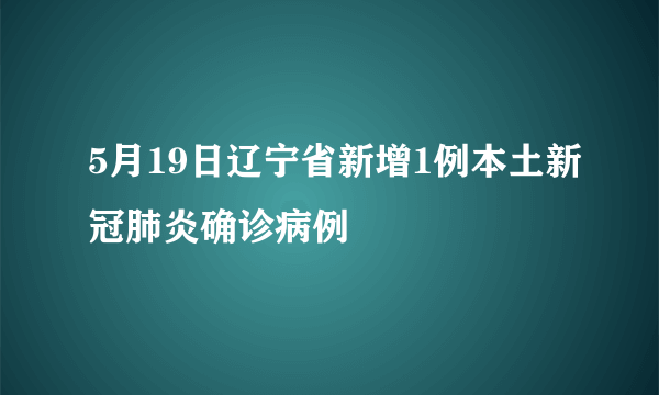 5月19日辽宁省新增1例本土新冠肺炎确诊病例