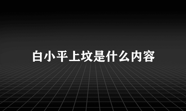 白小平上坟是什么内容