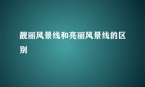 靓丽风景线和亮丽风景线的区别