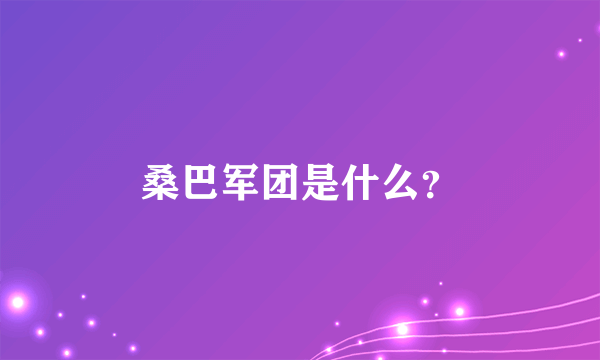 桑巴军团是什么？