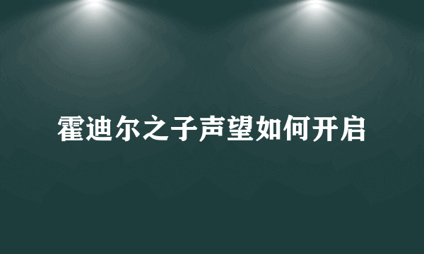 霍迪尔之子声望如何开启