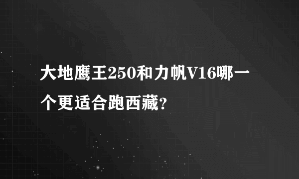 大地鹰王250和力帆V16哪一个更适合跑西藏？