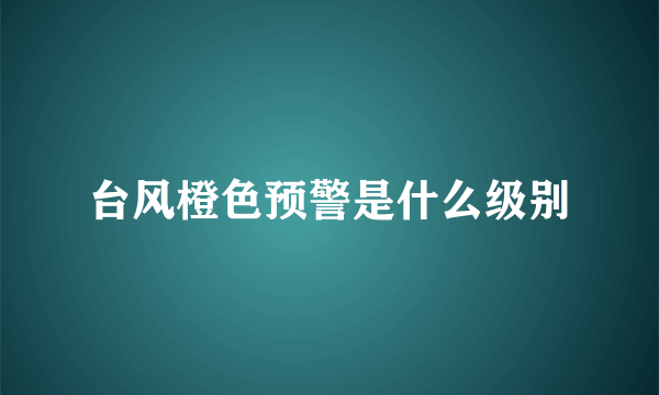 台风橙色预警是什么级别