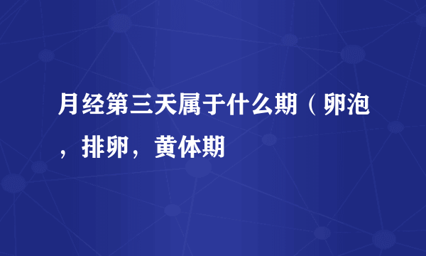 月经第三天属于什么期（卵泡，排卵，黄体期