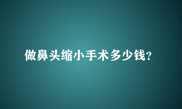 做鼻头缩小手术多少钱？