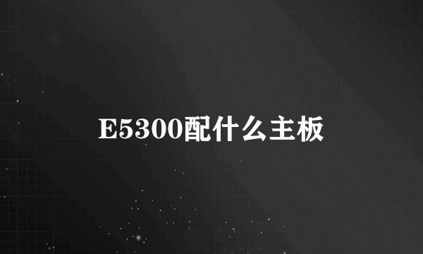 E5300配什么主板