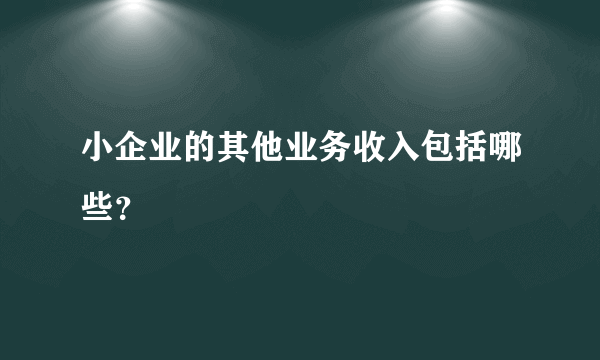 小企业的其他业务收入包括哪些？