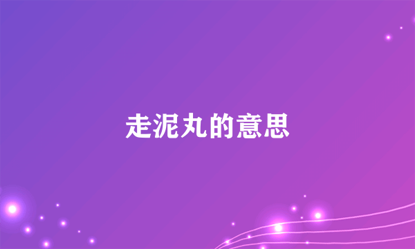 走泥丸的意思