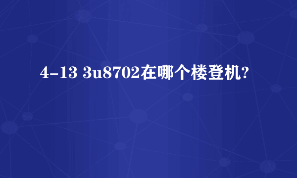 4-13 3u8702在哪个楼登机?