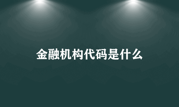 金融机构代码是什么