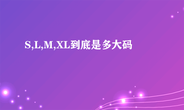 S,L,M,XL到底是多大码