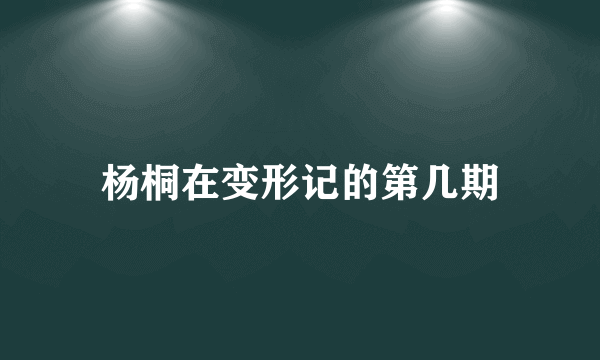 杨桐在变形记的第几期