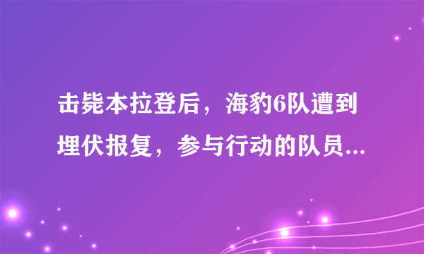 击毙本拉登后，海豹6队遭到埋伏报复，参与行动的队员结局如何？