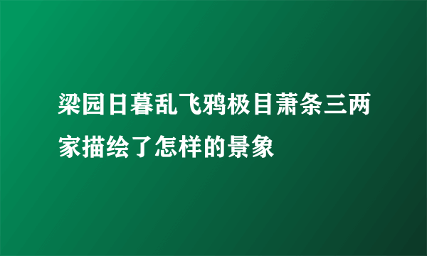 梁园日暮乱飞鸦极目萧条三两家描绘了怎样的景象