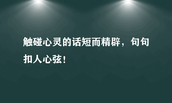 触碰心灵的话短而精辟，句句扣人心弦！