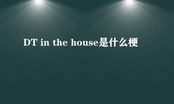 DT in the house是什么梗