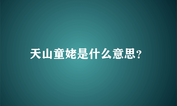 天山童姥是什么意思？